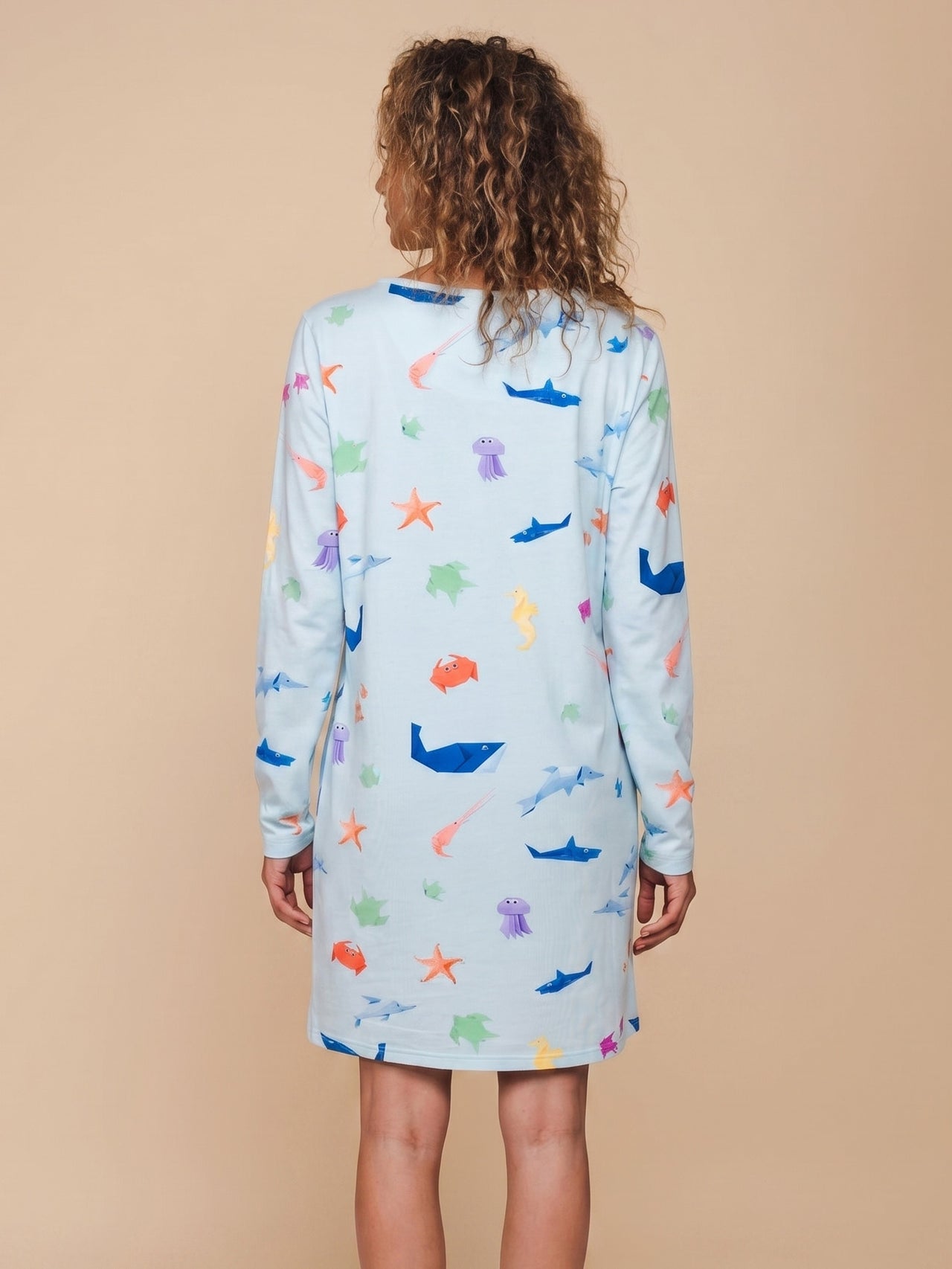 Origami Sea Long Sleeve Dress Damen