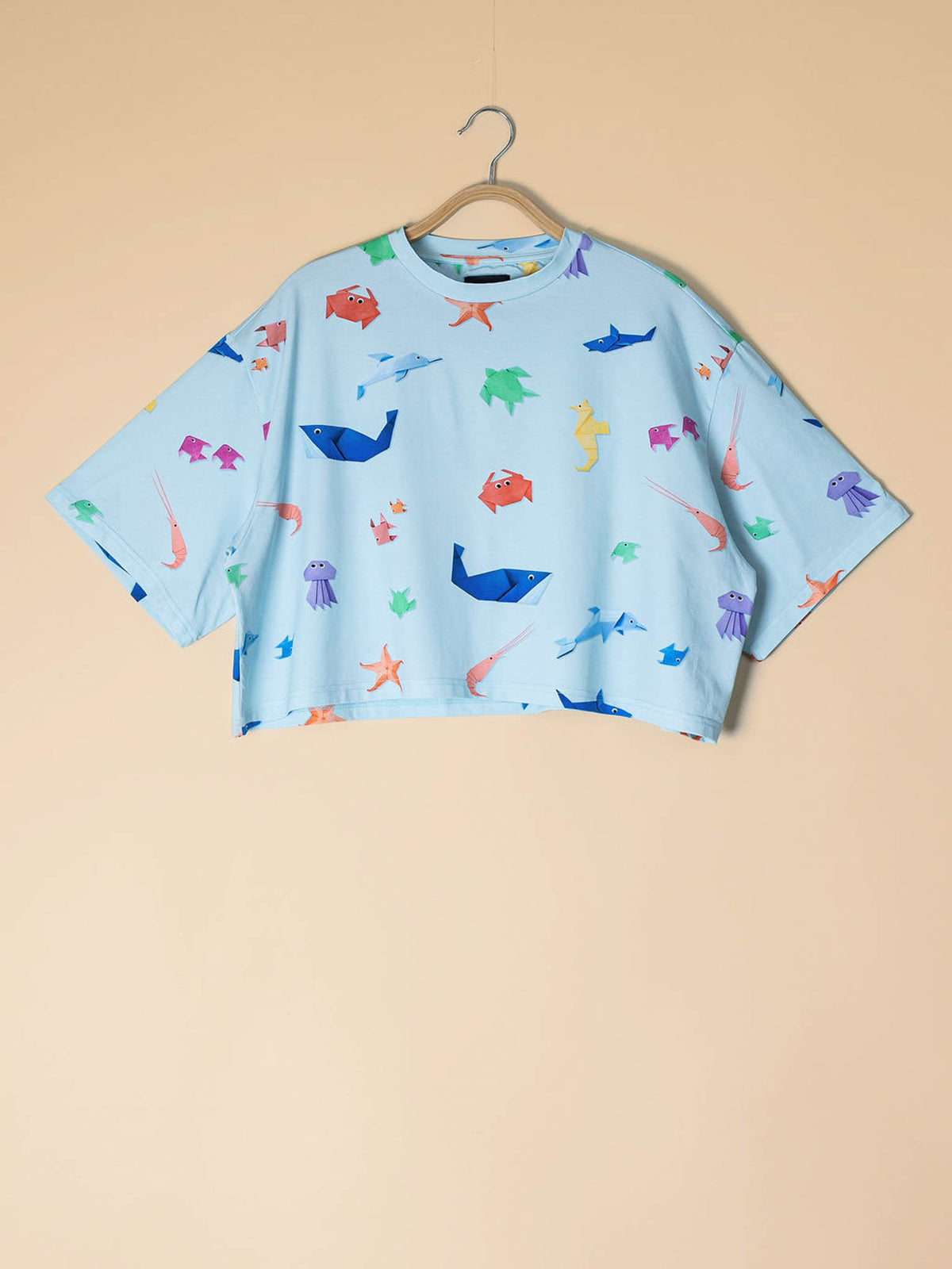 Origami Sea Cropped T-Shirt Dames - SNURK