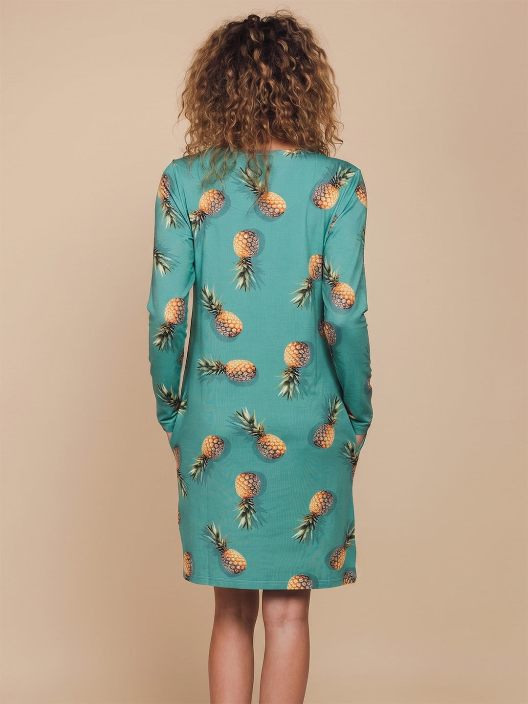 Pineapples Long Sleeve Dress Women
