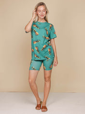 Pineapples T-shirt und Bikershorts set Damen