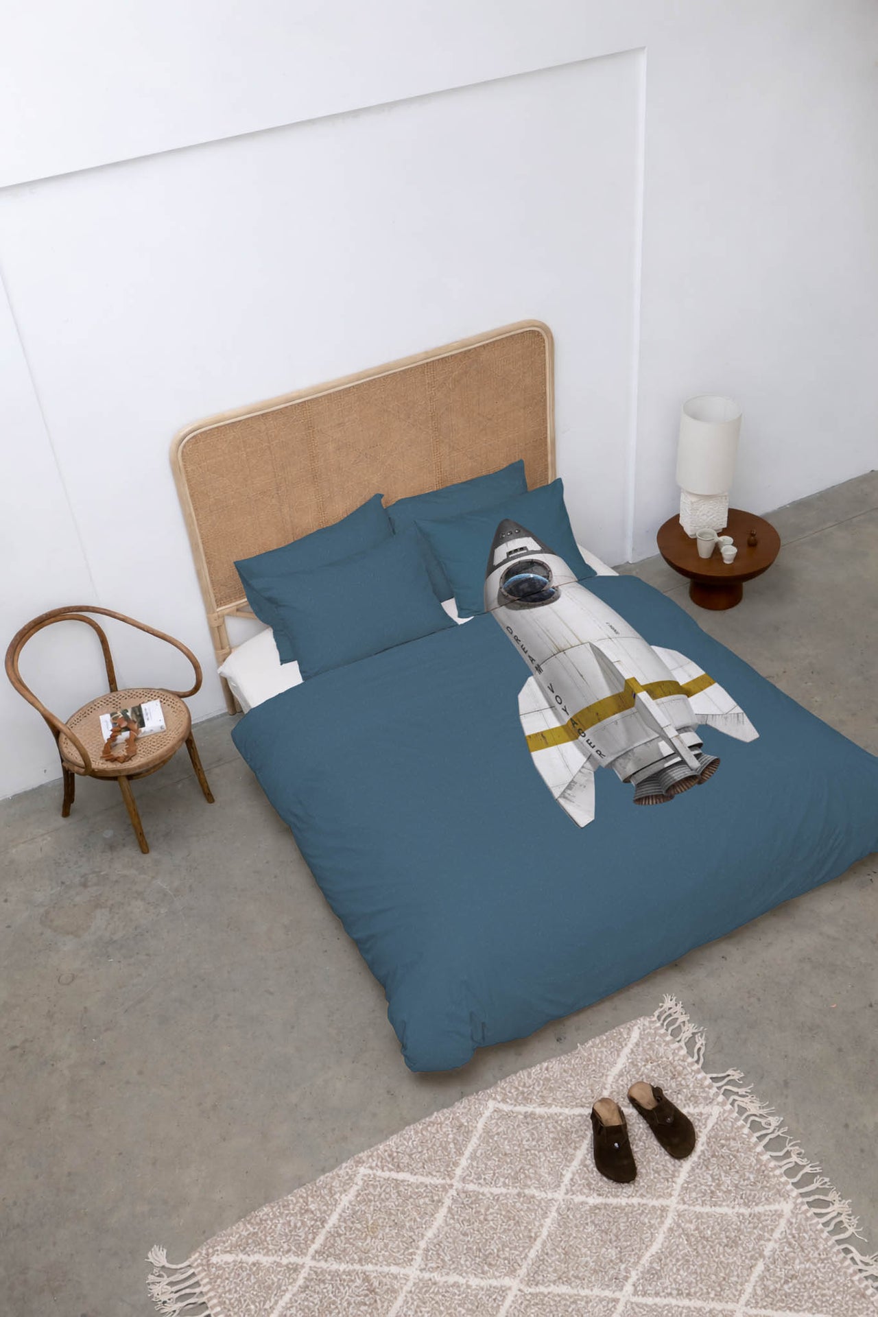 Rocket Smokey Blue dekbedovertrek tweepersoons