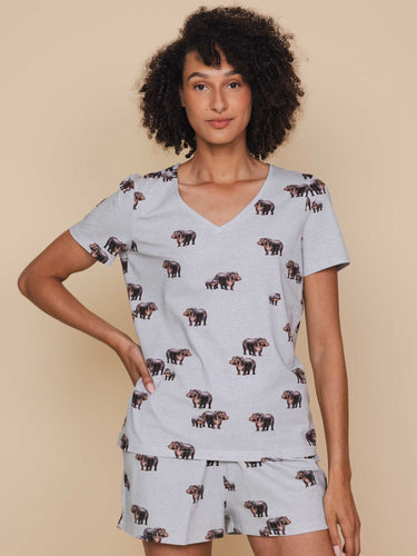 Hippos V-neck T-shirt Women