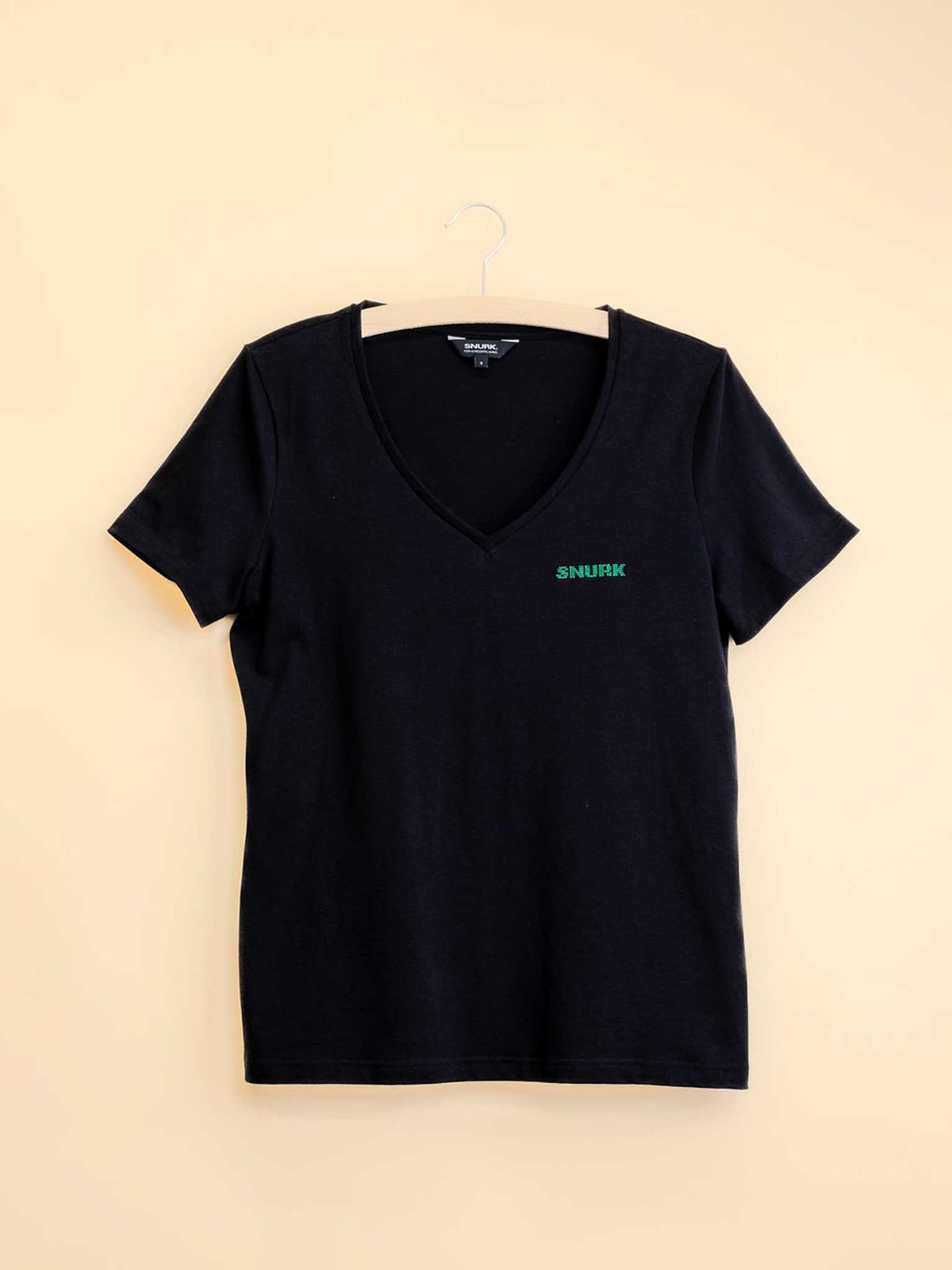 Black V-neck T-shirt Dames