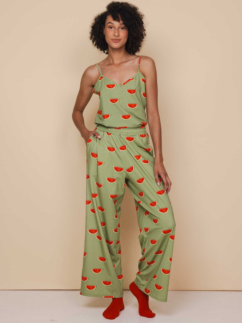 Watermelon Top and Wide pants set Women