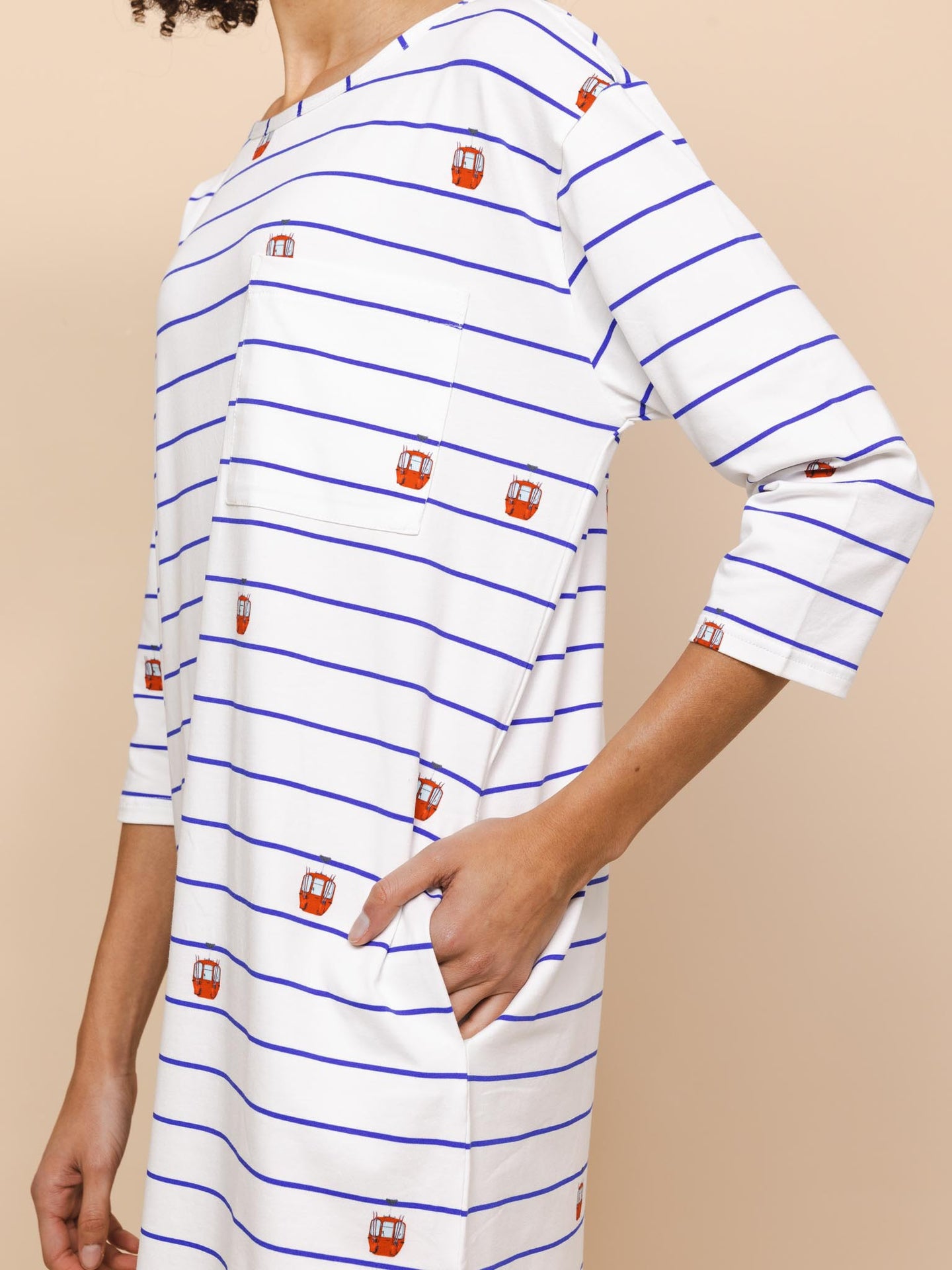 Ski Lift Long Sleeve Dress Dames