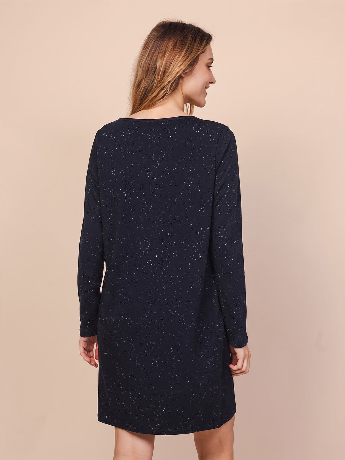 Smiles Black Long Sleeve Dress Women