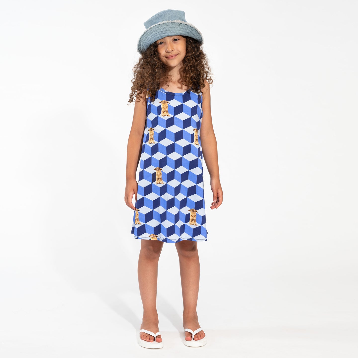 Bunny Blocks Tank Dress Kids