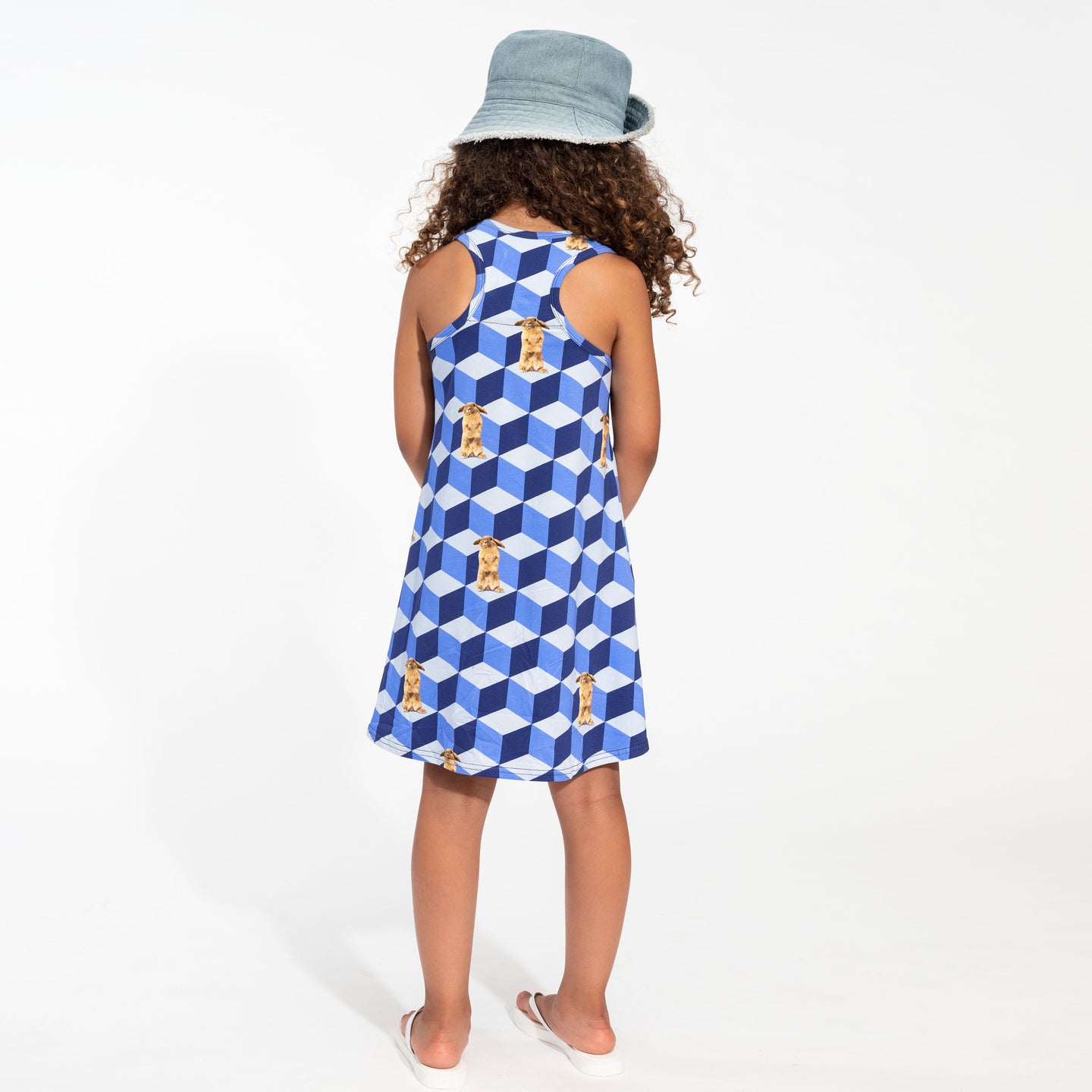 Bunny Blocks Tank Dress Kids