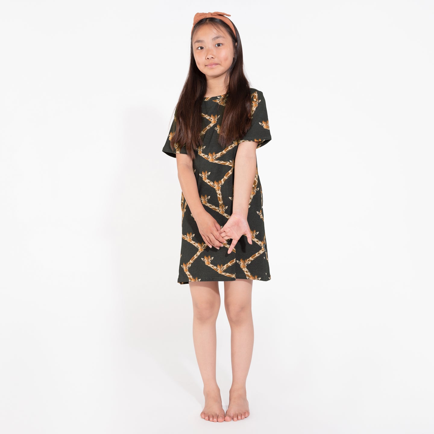 Giraffe Black T-shirt Dress Kids