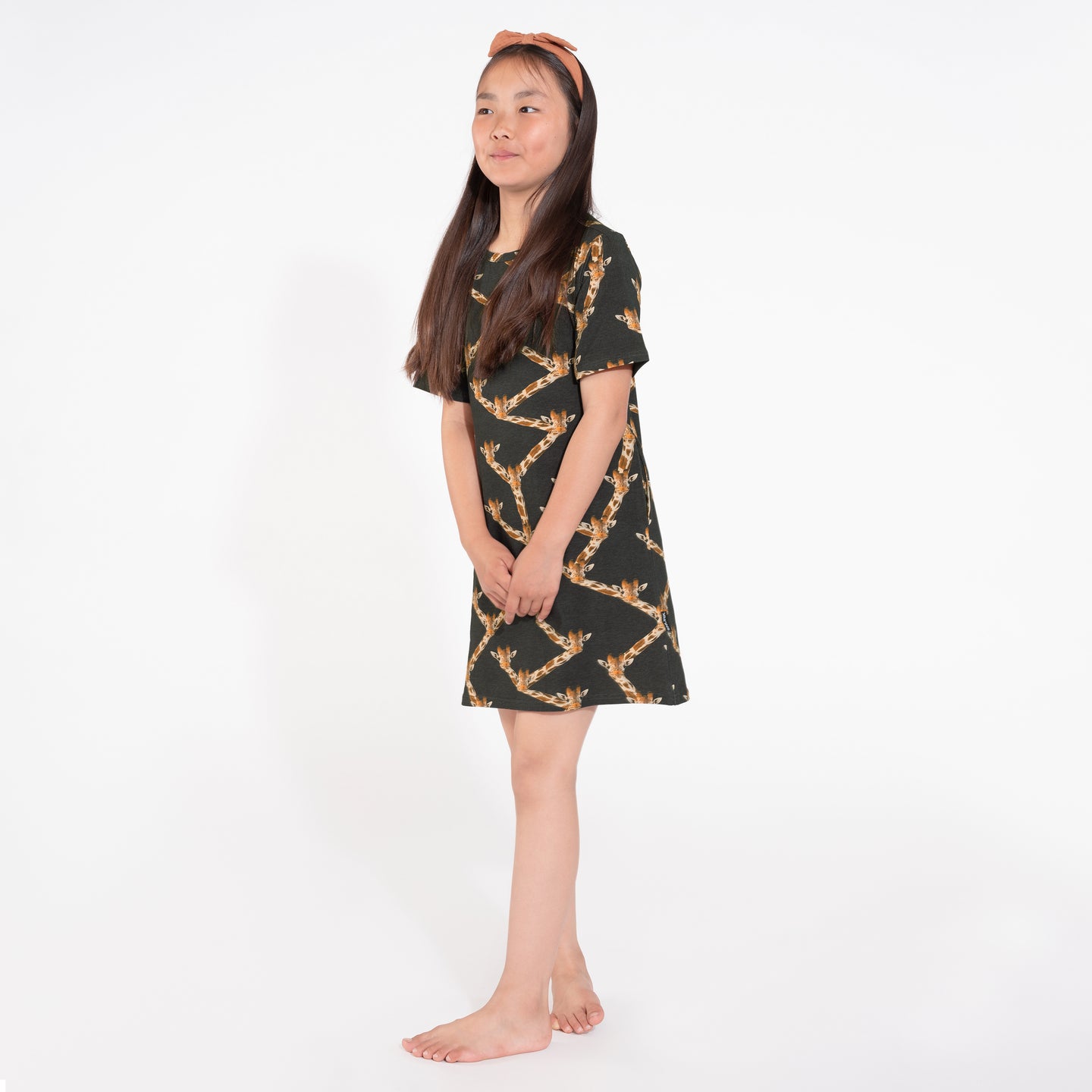 Giraffe Black T-shirt Dress Kids