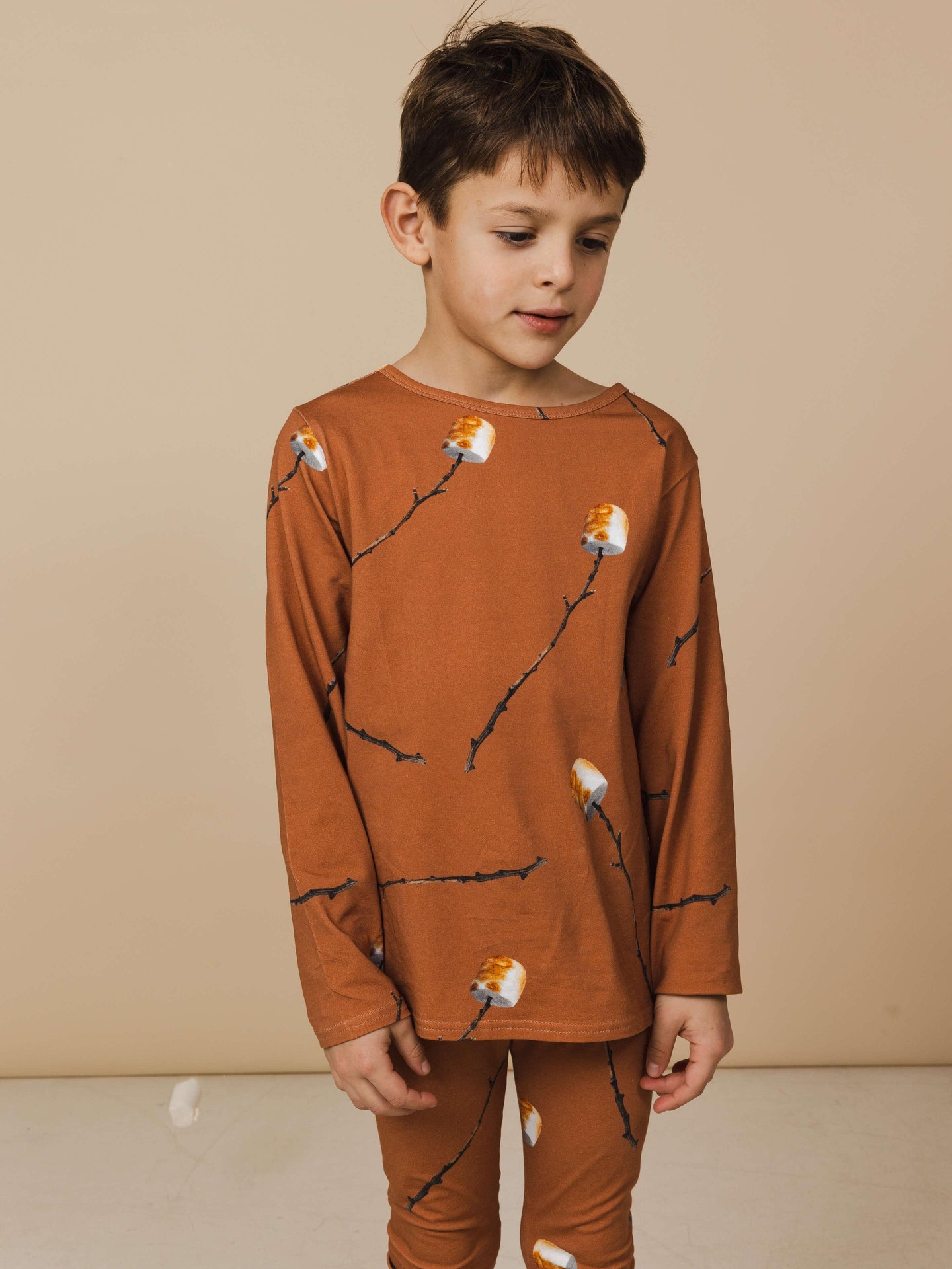 Marshmallow T-shirt lange mouwen en Legging set Kinderen - SNURK