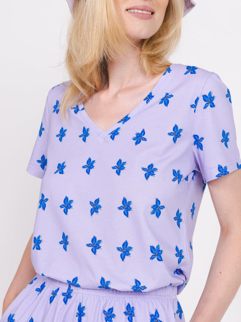Delphi Dots T-shirt v-hals Dames