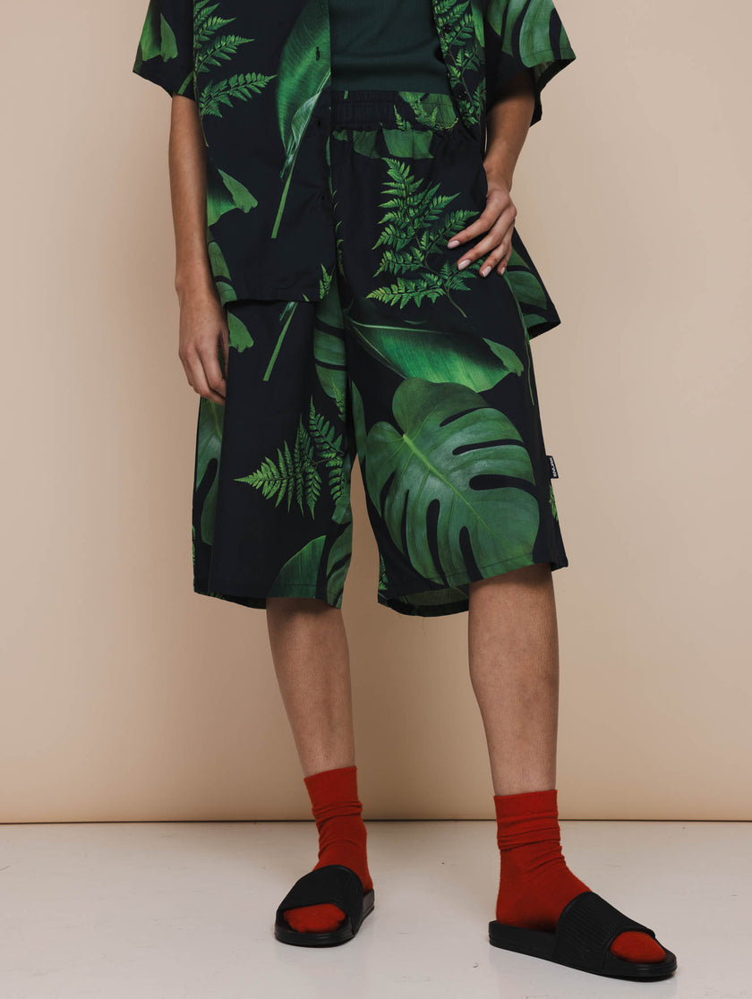 Dark Forest Wide-Leg Shorts