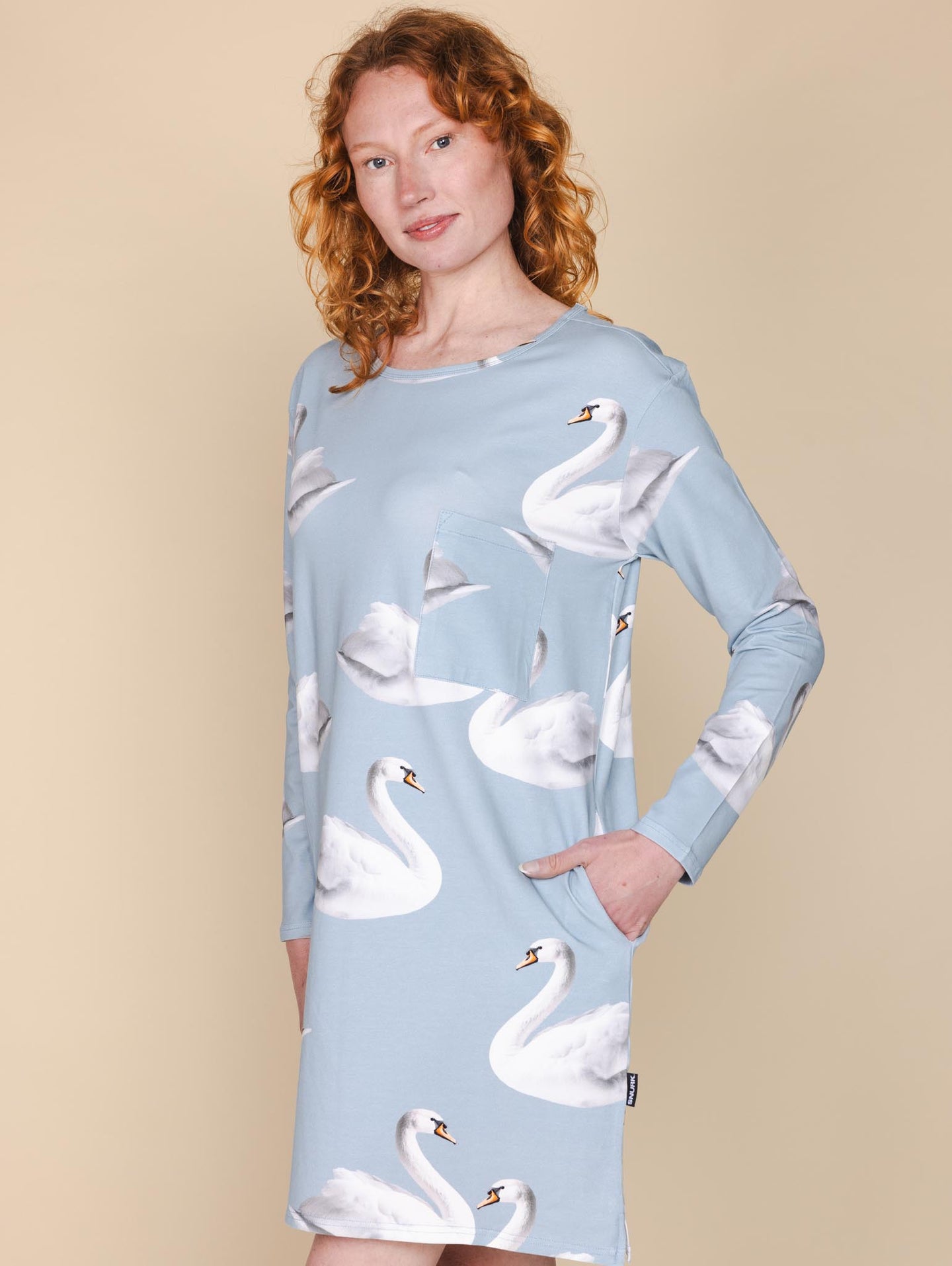Swan Long Sleeve Dress Women
