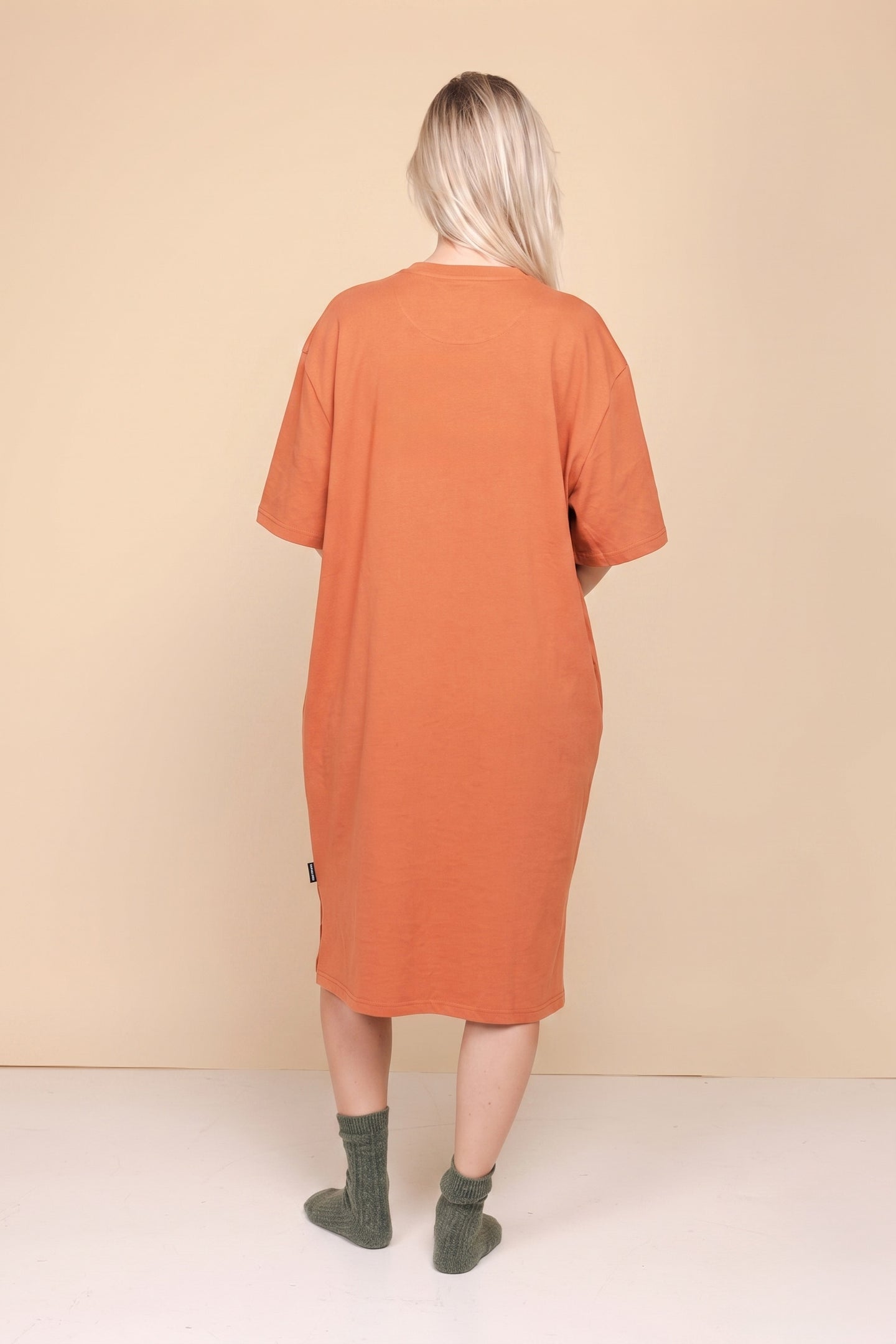 Terracotta Relaxed Tee Dress Dames