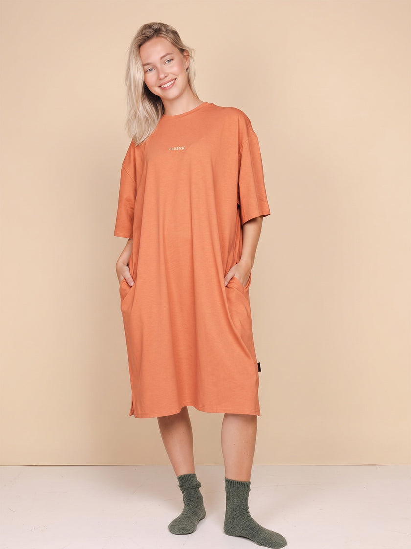 Terracotta Relaxed Tee Dress Dames