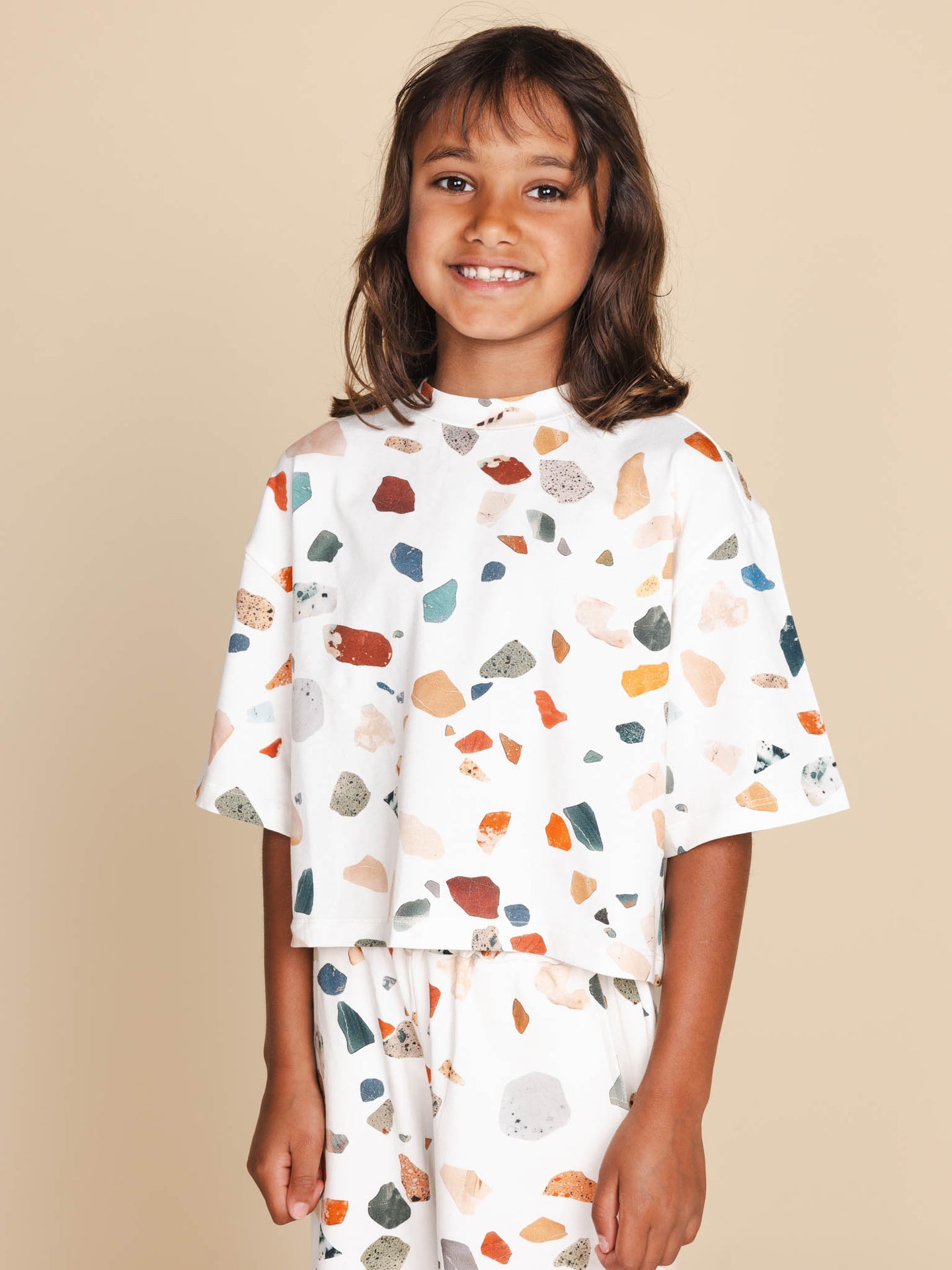 Terrazzo Cropped T-Shirt Kids