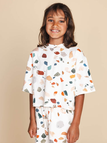 Terrazzo Cropped T-Shirt Kids