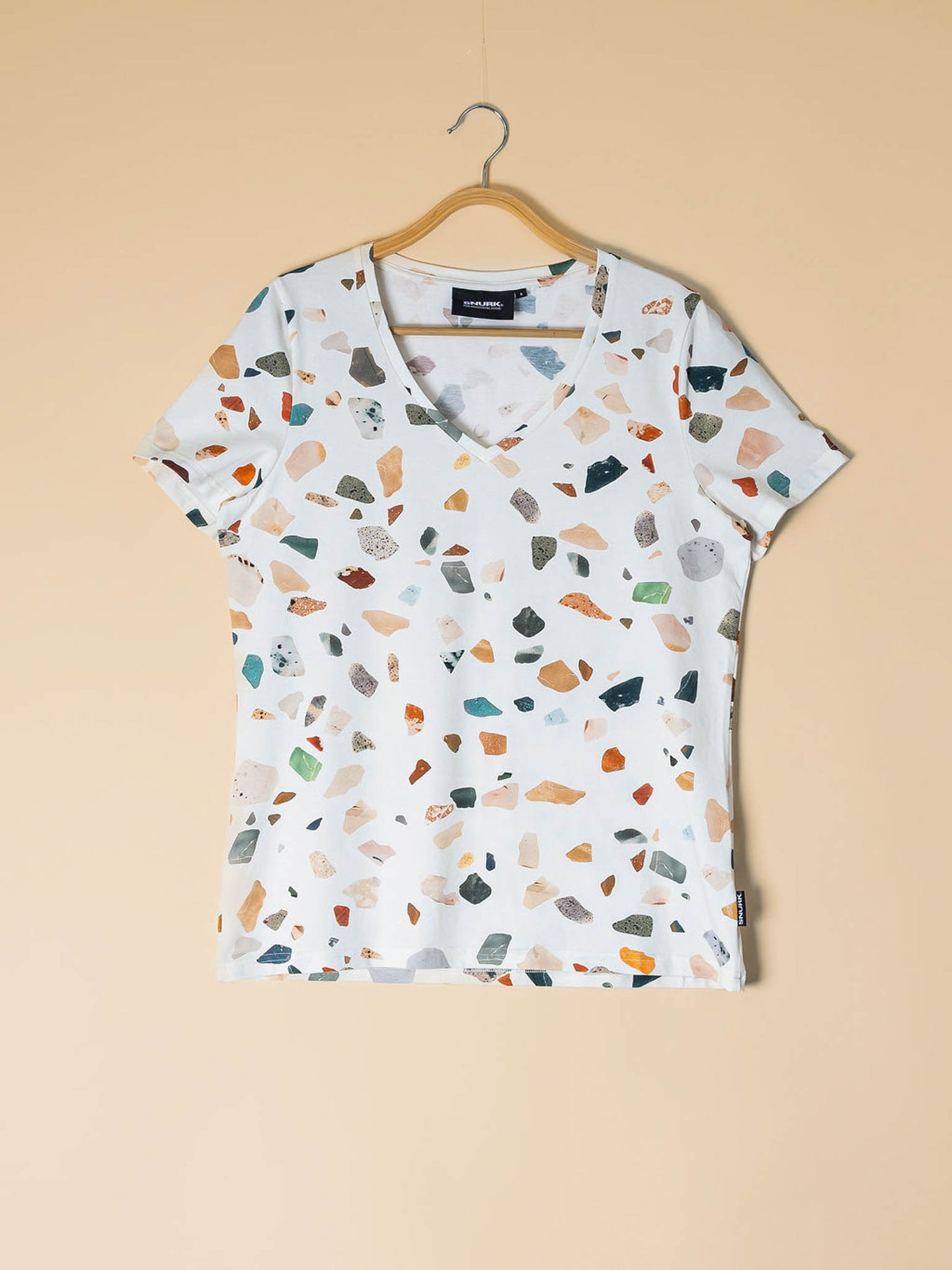 Terrazzo V-neck T-shirt Dames - SNURK
