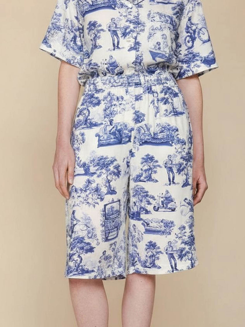 Toile De Modern Joy Wide-Leg Shorts