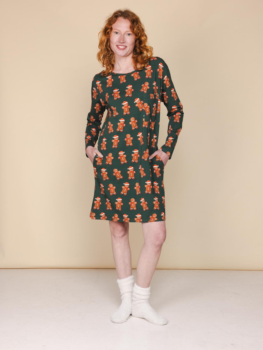 Xmas Cookies Long Sleeve Dress Women