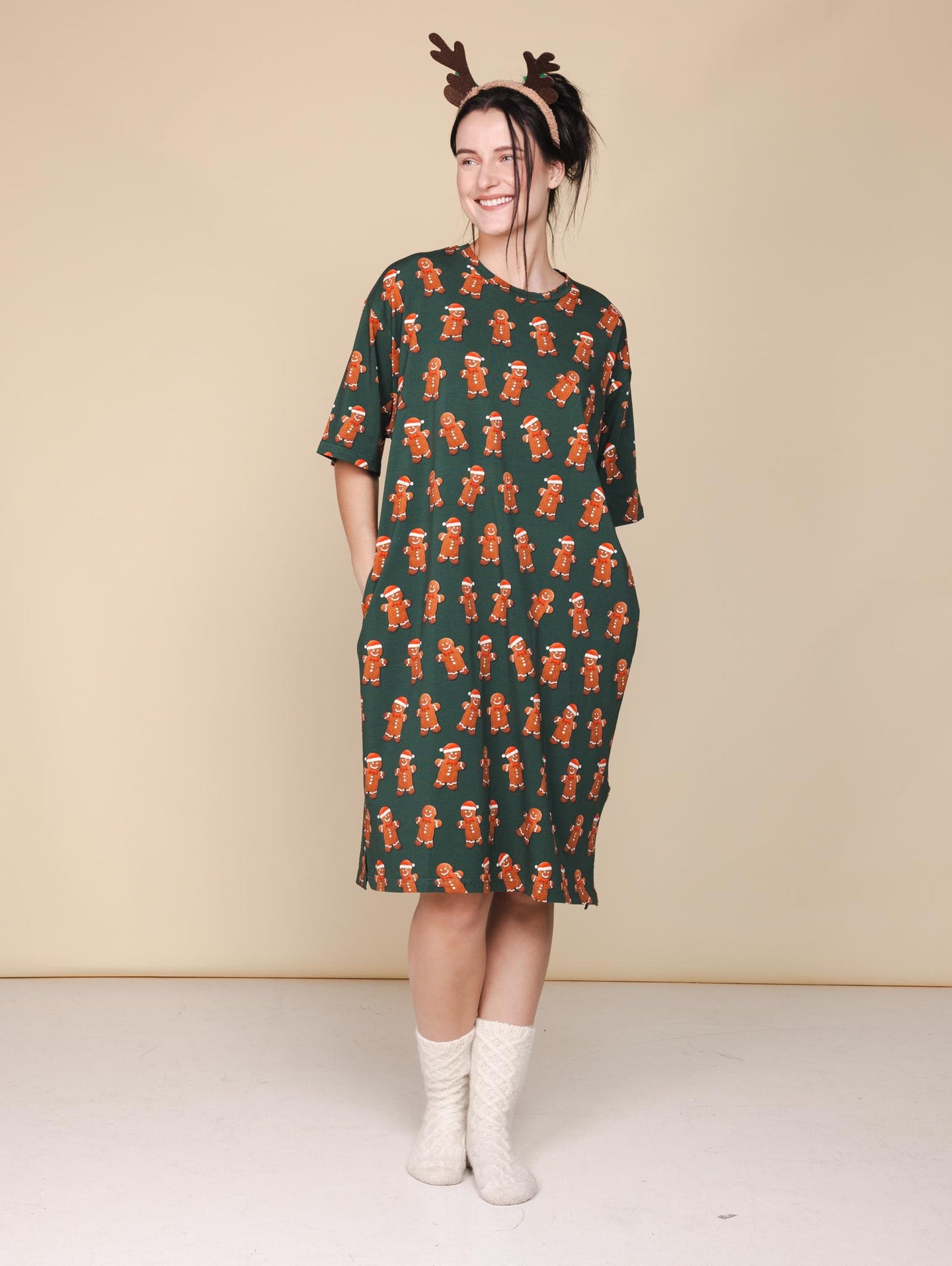 Xmas Cookies Relaxed Tee Dress Dames