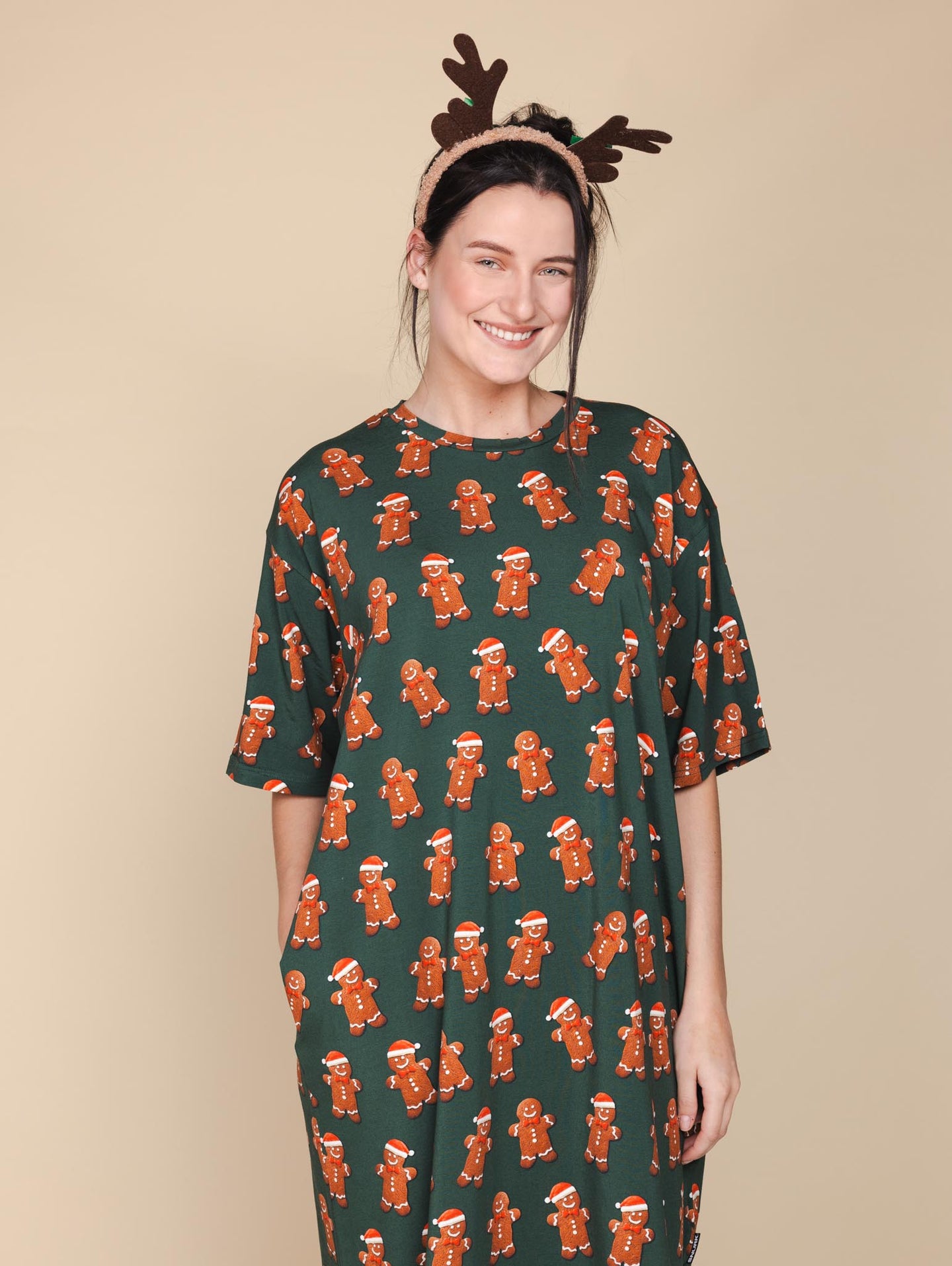 Xmas Cookies Relaxed Tee Dress Dames