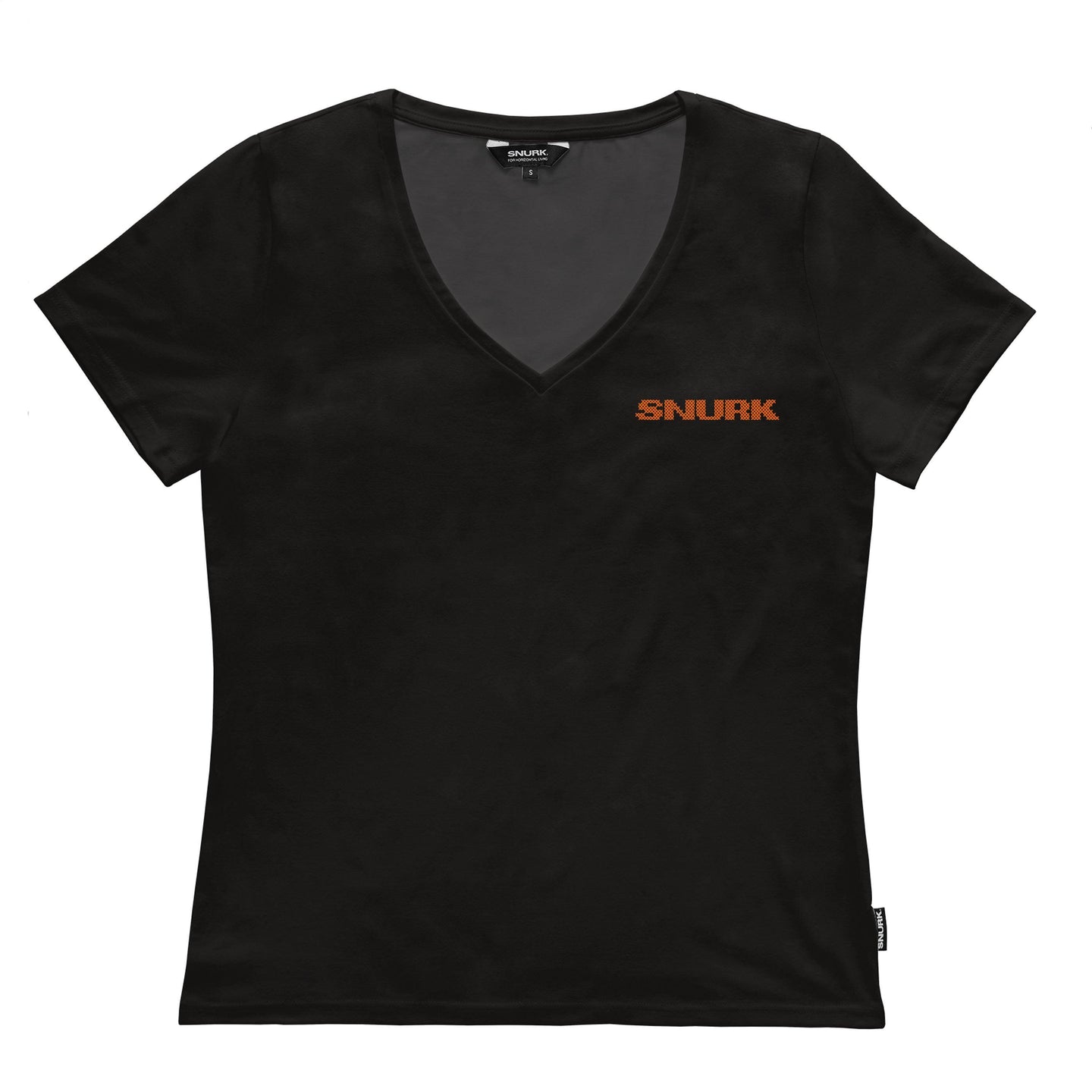 Black T-shirt v-hals Dames - SNURK