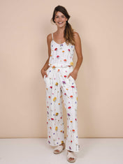 Bloom Strap Top and Wide Pants set Women