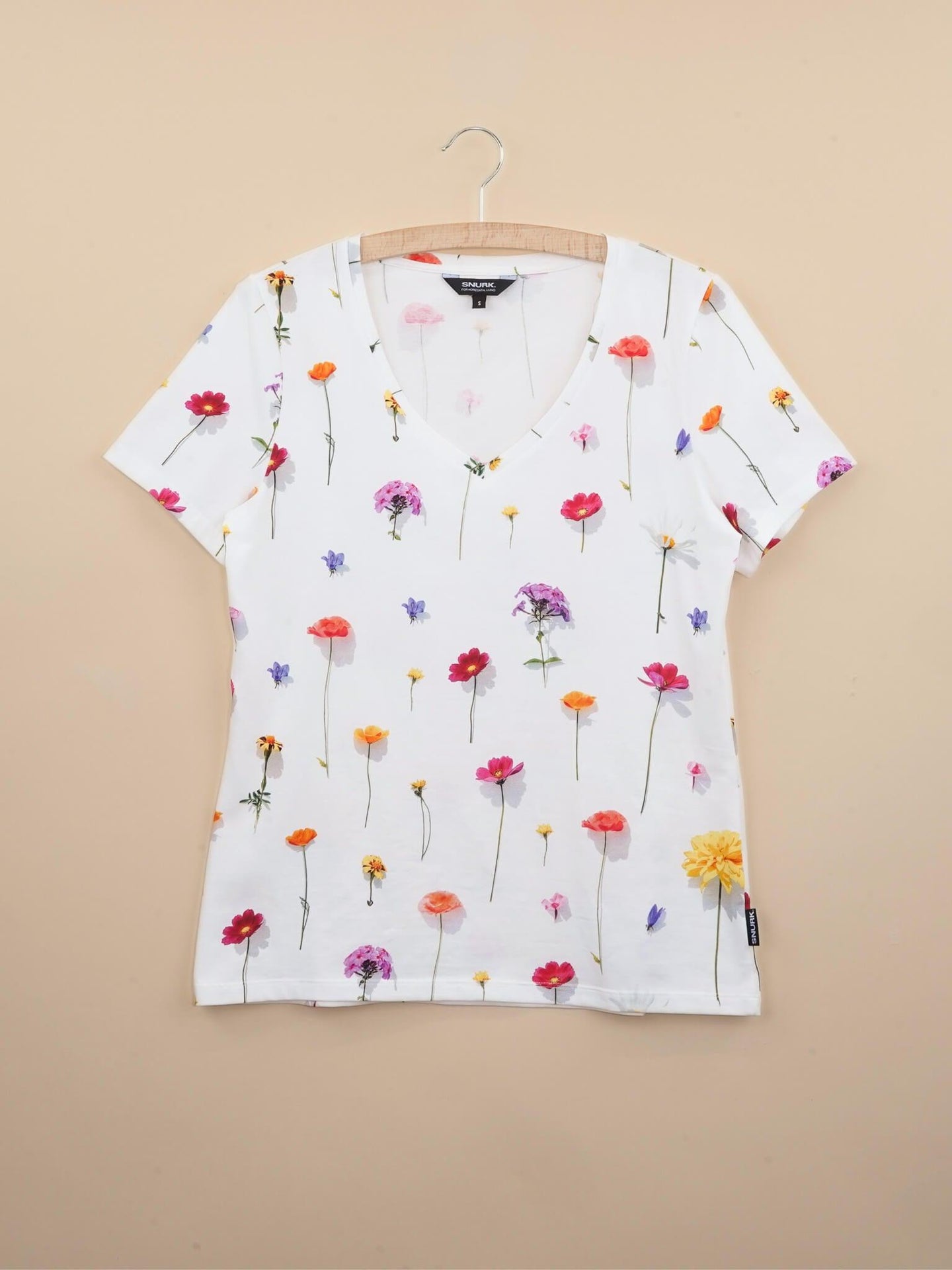 Bloom V-neck T-shirt Dames - SNURK