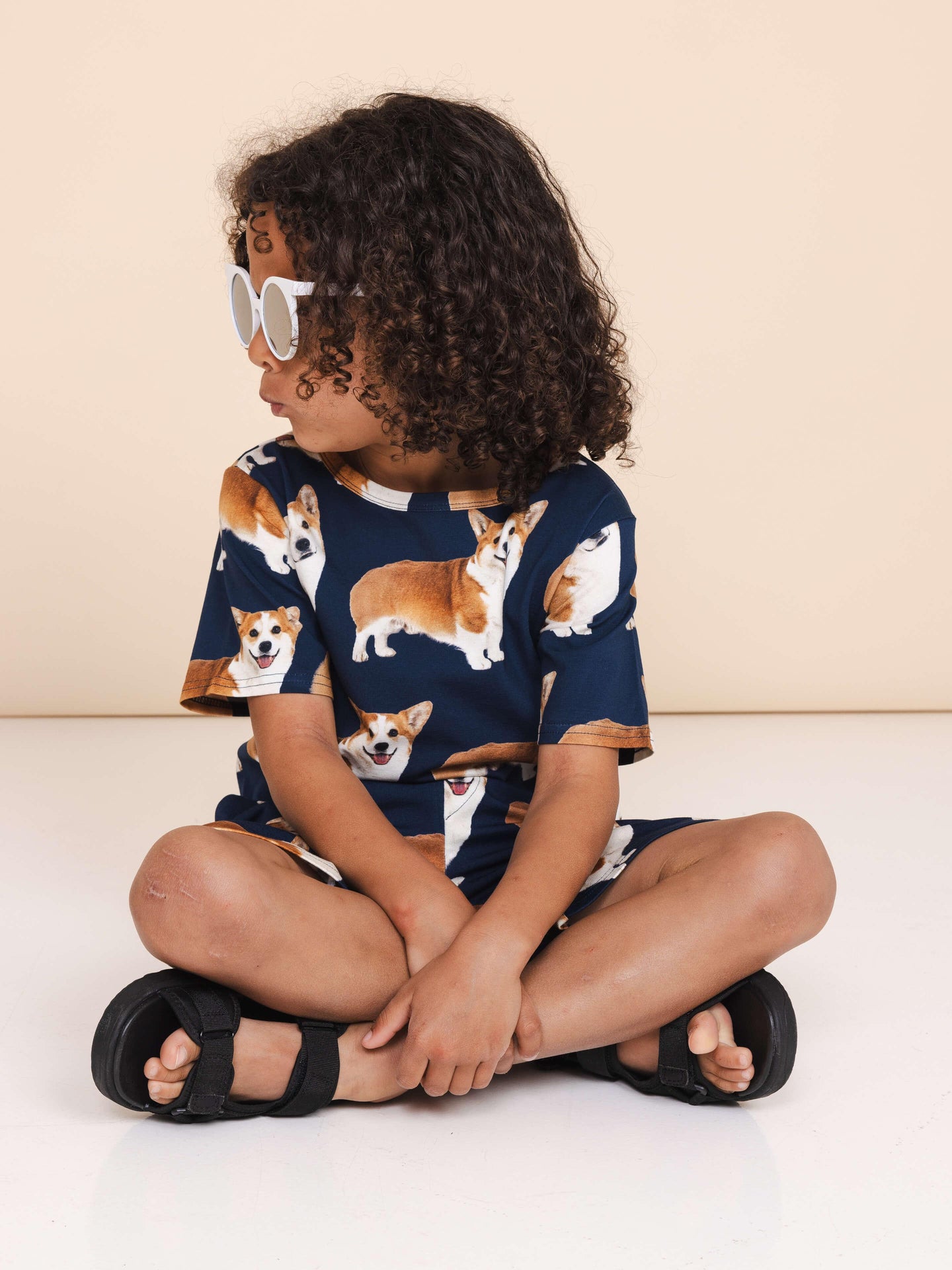 Corgi Navy T-shirt en Korte broek set Kinderen - SNURK
