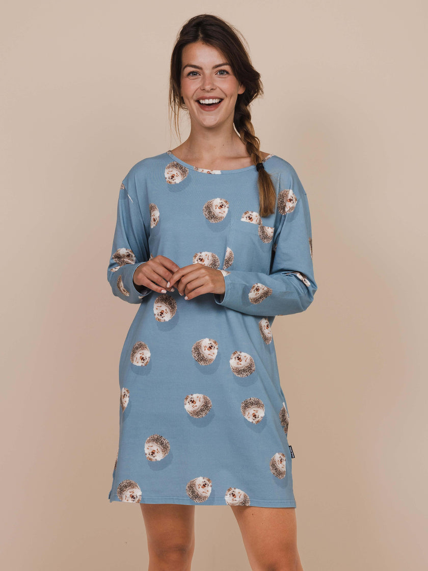 Hedgy Blue Dress long sleeve Women