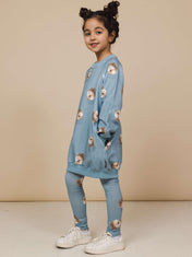 Hedgy Blue Sweater dress and Legging set Kids