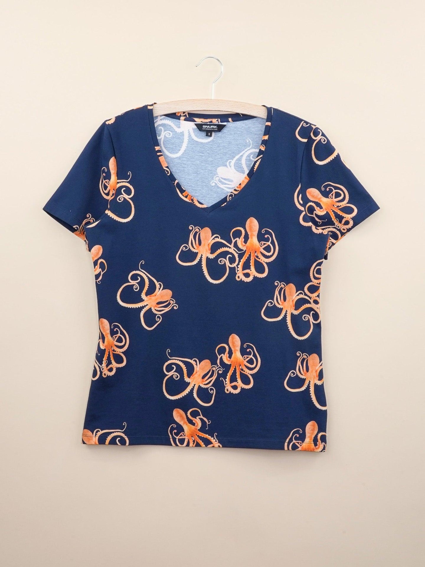 Octopus V-neck T-shirt Dames - SNURK