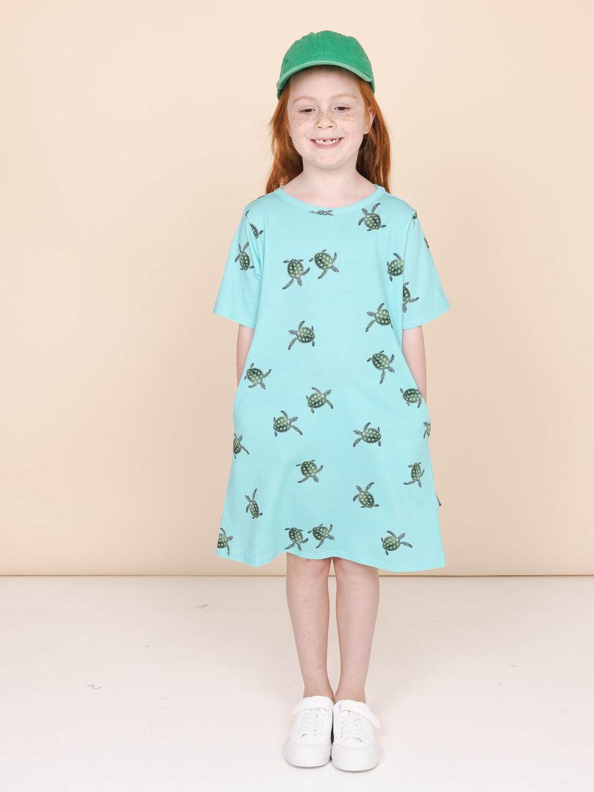 Sea Turtles-Kleid mit kurzen Ärmeln für Kinder
