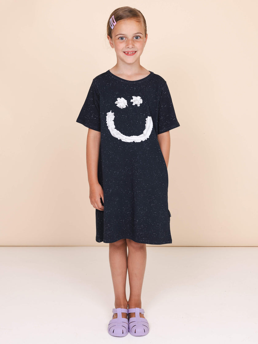 Smiles Blackes Kleid mit kurzen Ärmeln für Kinder