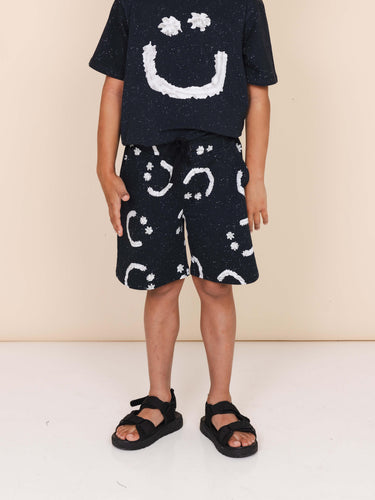 Smiles Black Shorts Kids