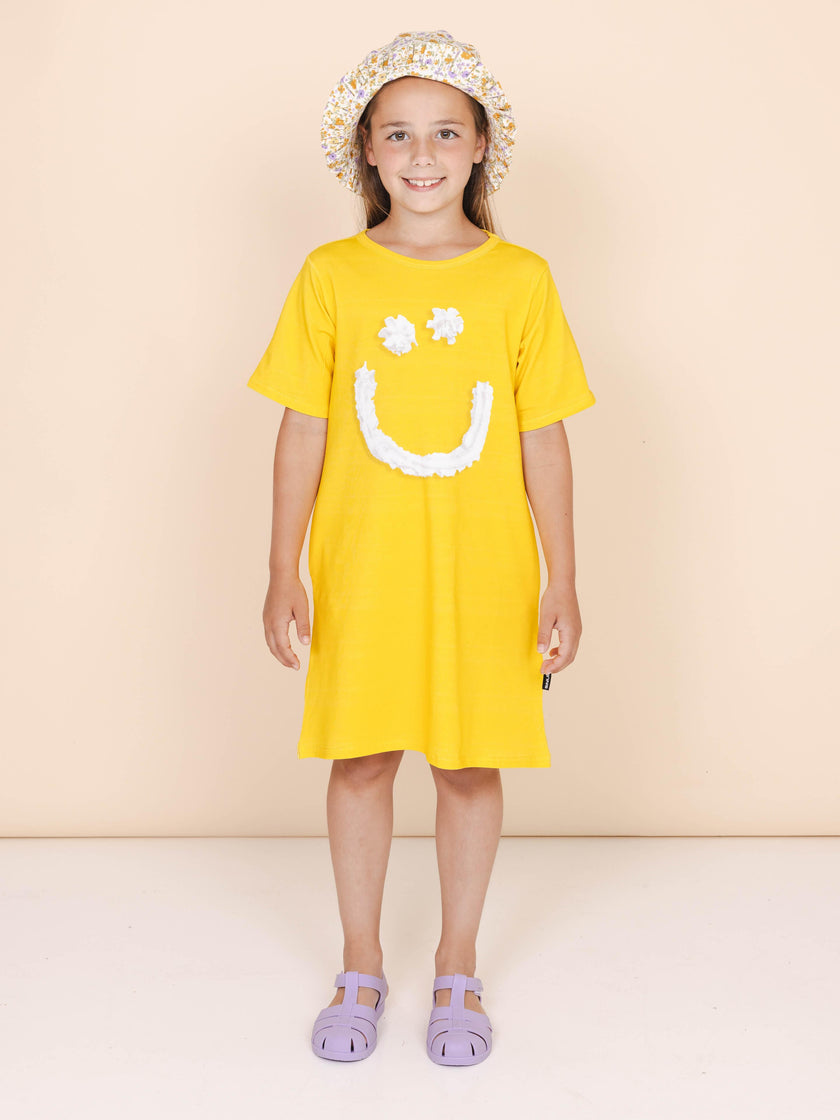 Smiles Yellows Kleid mit kurzen Ärmeln für Kinder