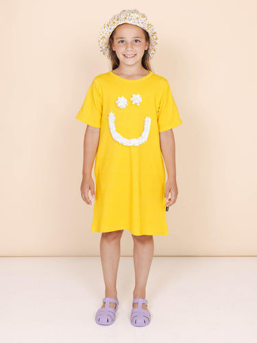 Smiles Yellow T-shirt Dress Kids