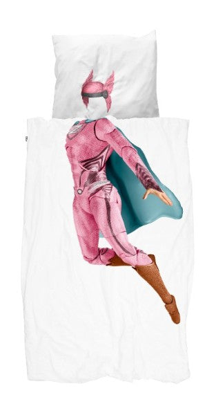 Superhero Pink Junior dekbedovertrek DE